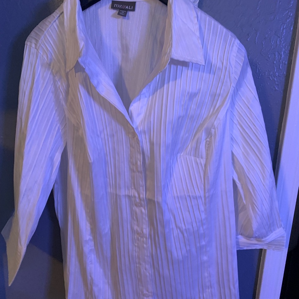 3/4 sleeve white dress shirt